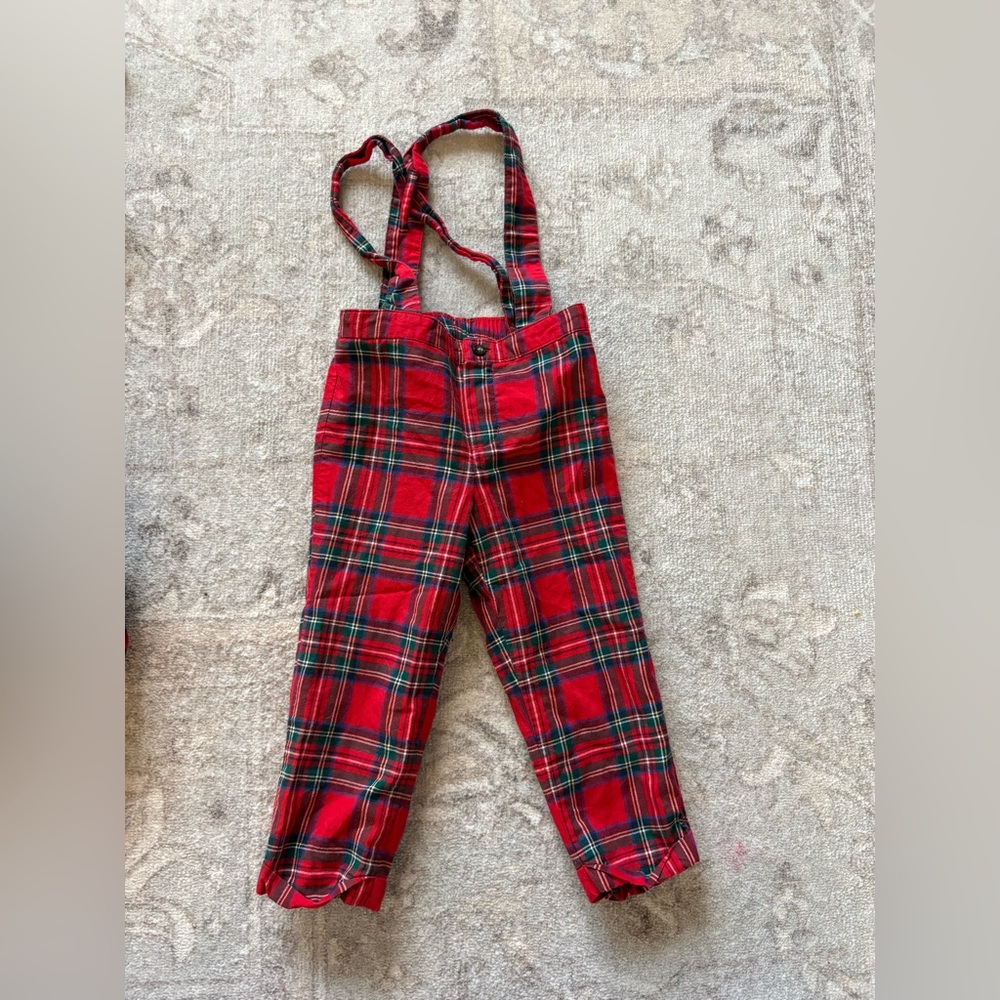 Janie and Jack 18/24 Plaid overalls